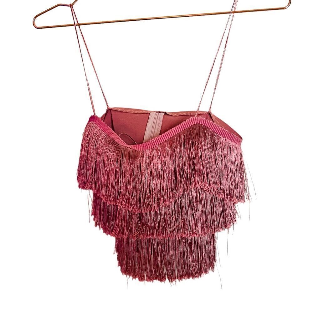 NWOT ANGL Blush Tassel Bustier Crop Small